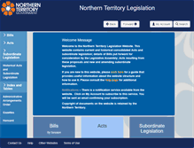 Tablet Screenshot of legislation.nt.gov.au