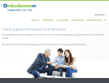 Tablet Screenshot of ombudsman.nt.gov.au
